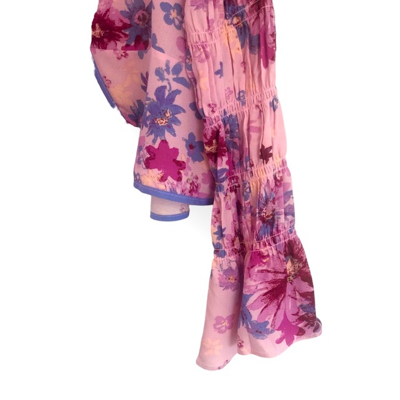 NWT Free People Floral Tie front Blouse - Picture 8 of 16